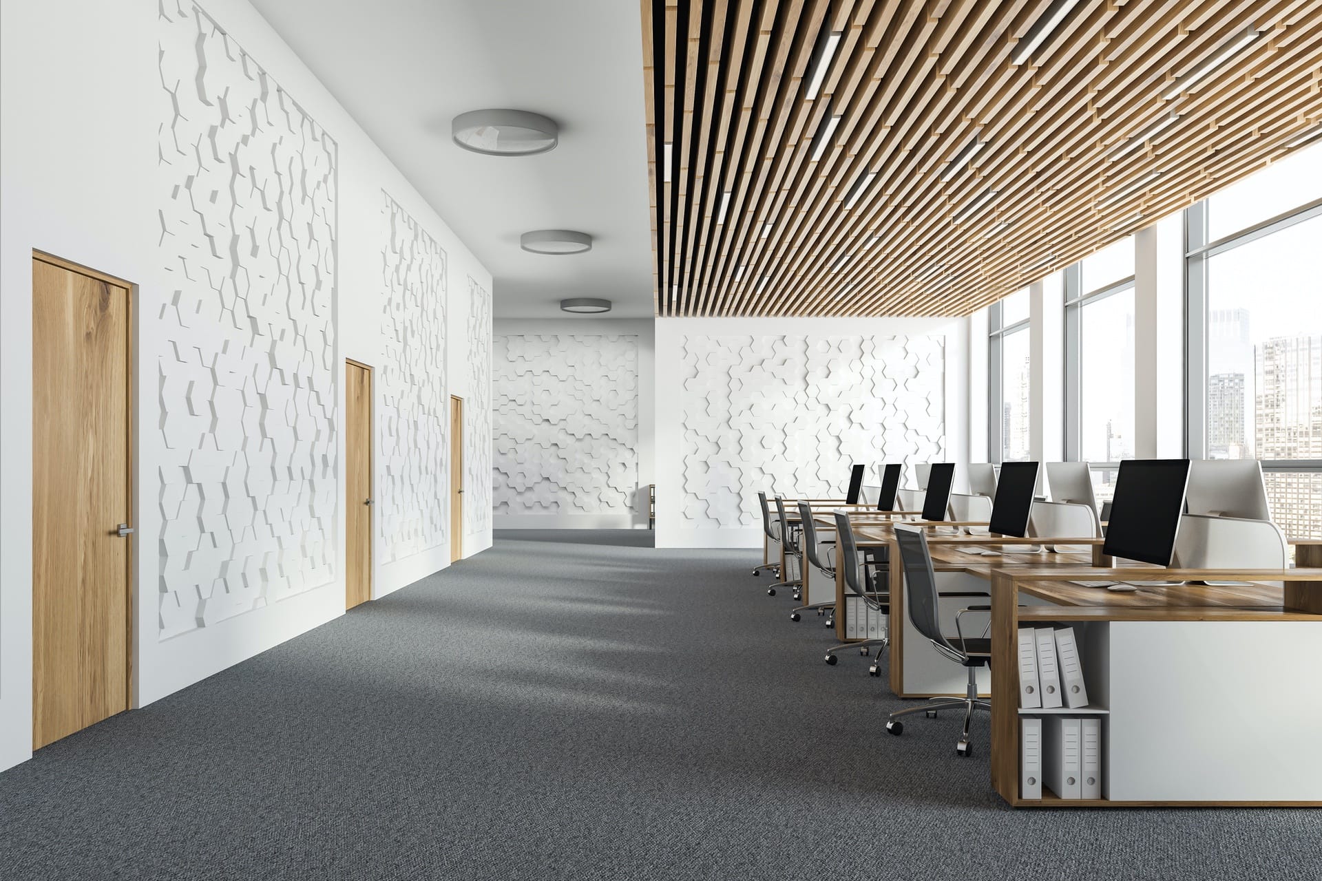 habillage-mural-2 bureau avec habillage mural